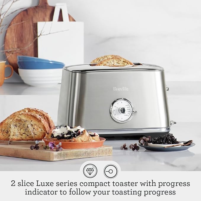 Breville BTA735BST Toast Select Luxe Kitchen Toaster 2 Slice Black Stainless Steel
