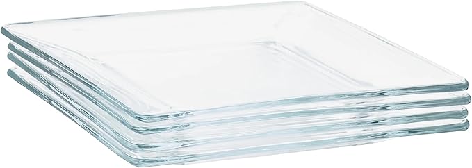 12-Piece Square Clear Glass Dinnerware Set