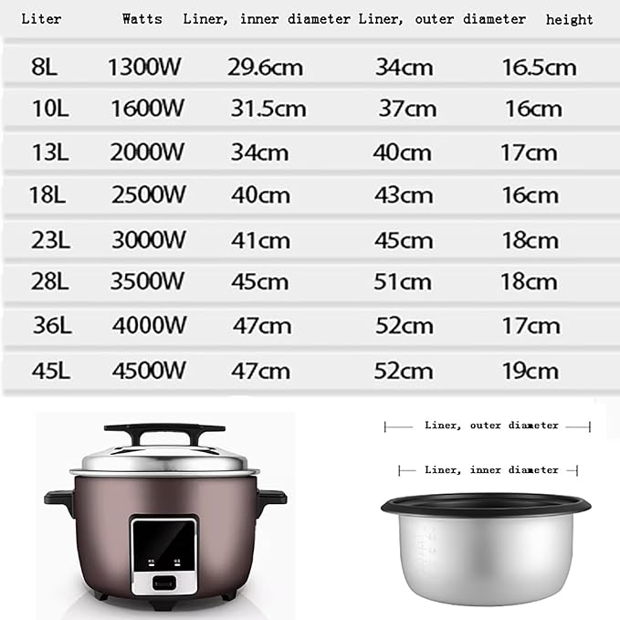 Commercial Rice Cooker Large Capacity 10-23L Old-Fashioned Large Rice Cooker for Canteen/Hotel/Hotel/School Rice Cooker10L-1600W10L-1600W