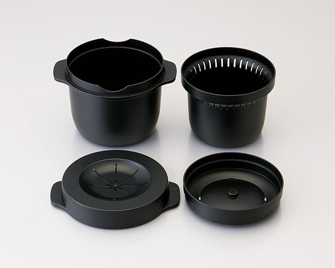 Skater MWMR1-A Microwave Steam Rice Maker Black Made in Japan
