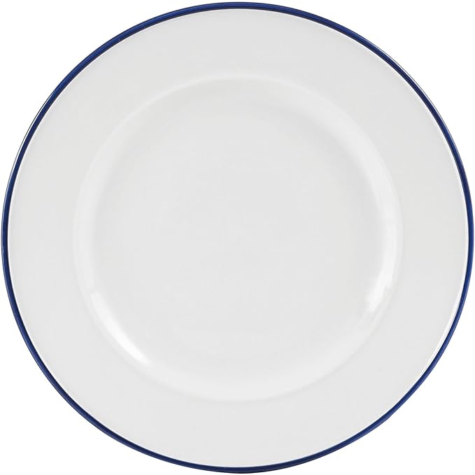 Everyday White by Fitz and Floyd Bistro Blue Band 12 Piece Dinnerware Set Service for 4