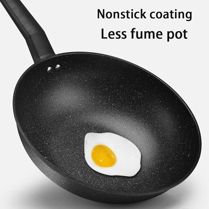Non-Stick Cookware Set with Inductionwith Tempered Glass Cover Comfortable HandleSuitable Cooker 3 Pieces - Black