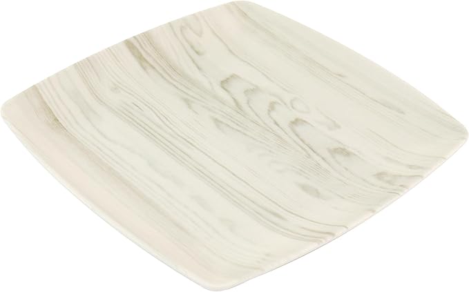 Unknown1 Woodgrain 12 Piece Dinnerware Set Off/White Textured Casual Square Dishwasher Safe
