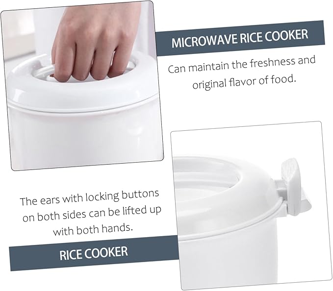 ABOOFAN 2pcs Microwave Rice Cooker Multi-purpose Food Container for Portable and Convenient Rice of Food-grade for Safe Use for Prep