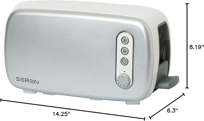 BergHOFF Seren Side Loading Toaster with Cool Touch Exterior and Removable Crumb Tray with Silver Front Panel use as Serving Tray