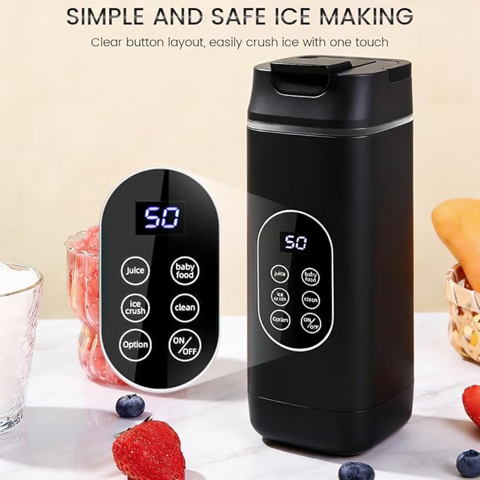 Portable Personal Blender USB Rechargeable with 12 Stainless Steel Blades Mini Blender for Smoothies Travel Gym and Outdoor Adventures