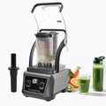Commercial Blender With Shield Quiet Sound Enclosure 2200W Professional Heavy Duty Countertop Blender 67.6oz Quiet Soundproof ShieldSelf-Cleaning Mixing Rod Included Grey