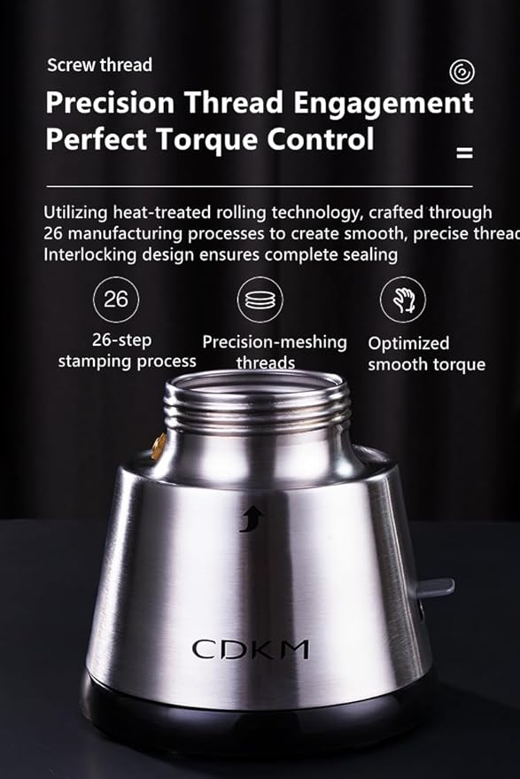 Electric Moka Coffee Maker - Electric Moka Pot with Italian Safety Valve STRIX UK Thermostat 304 Stainless Steel - Preparation of Rich and Aromatic Espresso Coffee (230 Milliliters)