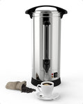 Commercial Coffee Urn 60 Cup Extra Large Hot Water Urn 10L Silver Double Wall Stainless Steel Large Coffee Urns Quick Brew Commercial Coffee Percolator Electric for Gatherings