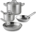 Stainless Steel Pots and Pans Set Induction Cookware Set Whole-Clad Tri-Ply Stainless Steel Pan Set with 8 And 12 Frying Pans 4 Qt Saucepan And 8 Qt Stockpot (6 Piece)