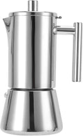 ANGGREK Stovetop Coffee Maker 6 Cup Italian Coffee Pot 304 Stainless Steel Induction Compatible for Home Party Gathering and Camping