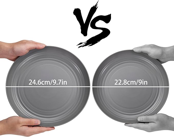 LIYH 28 Pcs Dark Grey Plates and Bowls Dinnerware Sets Dish Set for 4 Unbreakable Reusable Plate Wheat Straw Plates and Bowls Apply to Kitchen &amp Camping