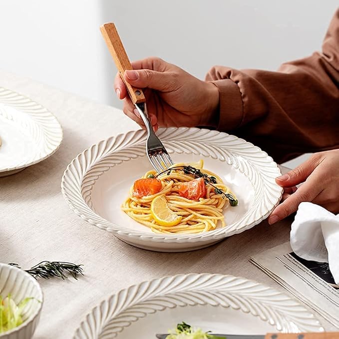 Dinnerware Set Luxury Family Dinner Service Set22pcs Dinnerware SetsCeramics Dinner SetsPorcelain Combination SetPlates/Bowls/Coffee Cups Microwave and Dishwasher Safe