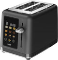 Livwell Matte 2-Slice Smart Touch Toaster with Color Screen Display - Kitchen Gifts - 6 Browning Levels Timer Countdown Adjustable Settings for Bagels Gluten-Free &amp Multigrain Bread (Matte Blac