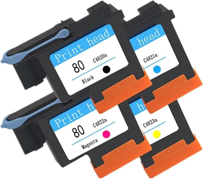 Compatible for HP 80 Printhead C4820A C4821A C4822A C4823A for HP80 Print Head for Designjet 1050 1055 1055cm 1050c Plus Printer(Black)