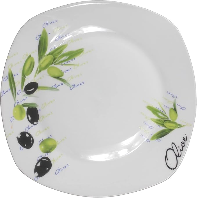 Lorren Home Trends 20Piece Square Dinnerware Set Service For 4-Olive Olive