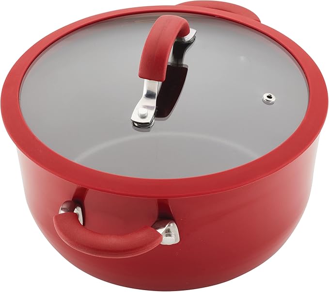 Rachael Ray Cook + Create Nonstick Cookware/Pots and Pan Set 10 Piece Red