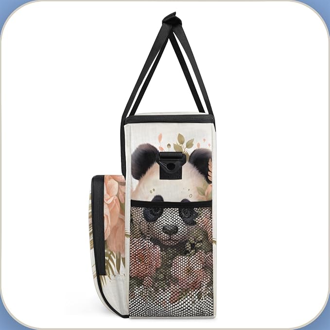 Cute Panda Coffee Maker Carrying Bag Garland Portable Travel Storage Tote Bag Compatible with K-Mini or K-Mini Plus Single Serve Coffee Brewer Carrying Case with Multiple Pockets &amp Shoulder Stra
