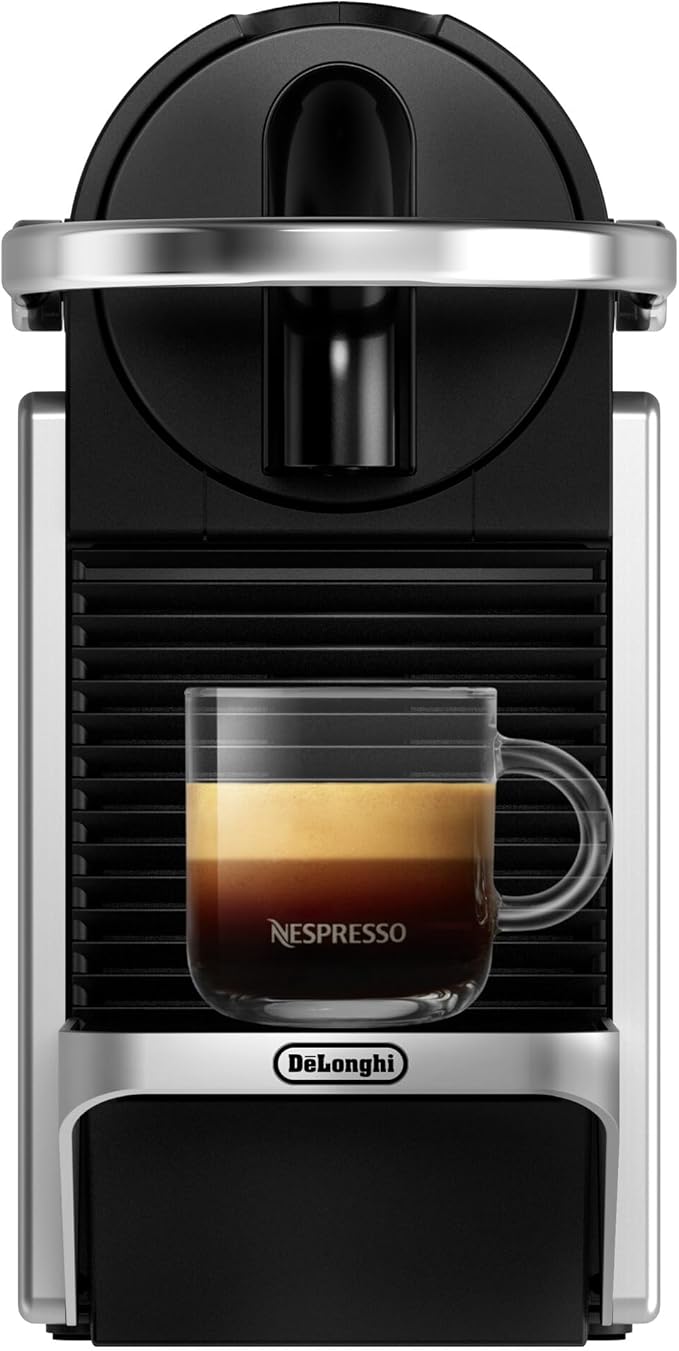 De′Longhi Nespresso Pixie EN127.S Fully Automatic Coffee Machine One-Button Coffee Machine with Multi-Function Welcome Set Included Compact Design 19 Bar Pressure 1260W Silver