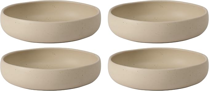 Bloomhouse - Two Time Oprah's Favorite Things Winner - Corsica Clay 4-Piece Meal and Pasta Bowl Set – Cappuccino Cream Stoneware for Dinner Serving &amp Everyday Use