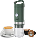TARSHYRY Portable Electric Coffee Machine 20 Bar Pressure 100W Dual Mode Convenient Handle Rechargeable Travel Coffee Maker for Camping Car Coffee Maker Self Heating (OD Green)