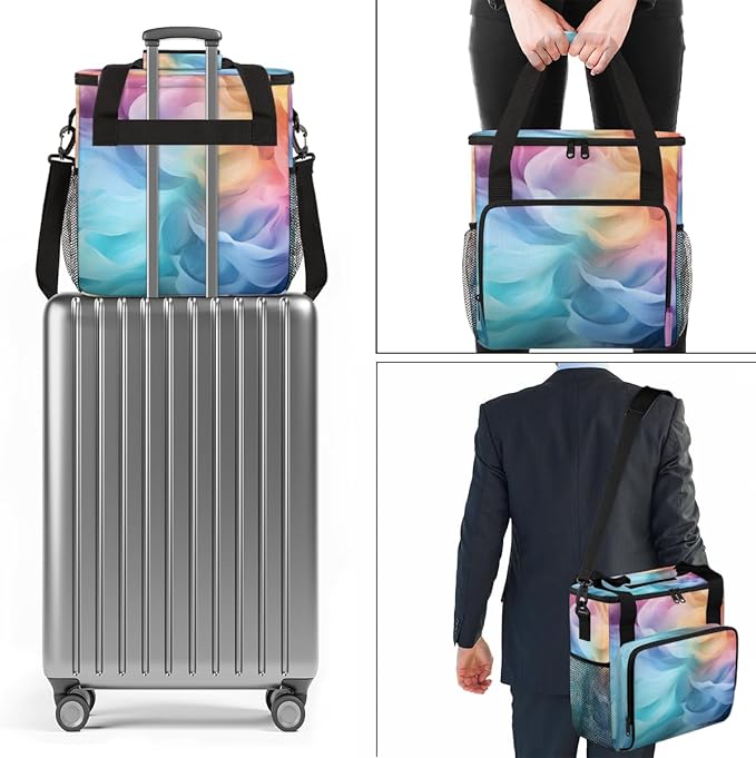 Tie Dyeing Coffee Maker Carrying Bag Mandala Portable Travel Storage Tote Bag Compatible with K-Mini or K-Mini Plus Single Serve Coffee Brewer Carrying Case with Multiple Pockets &amp Shoulder Stra