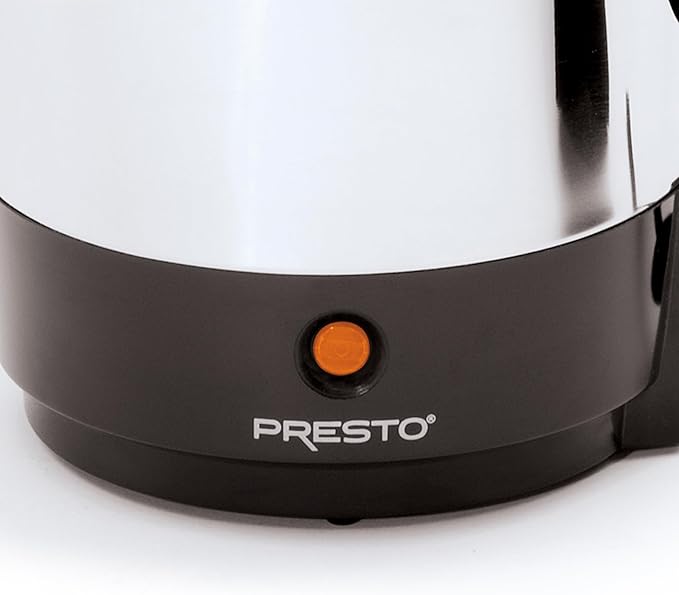 Presto 02811 Stainless Steel Electric Coffee Percolator - 12-Cups Easy-Pour Spout Stay-Cool Handle Make 2-12 Cups