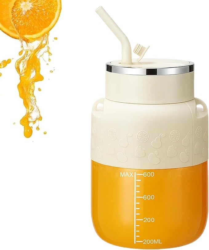 Portable Blender 28OZ Large-Capacity Cordless Juicer Cup with Straw &amp Strap Rechargeable Mini Blender for Smoothies Shakes Juices &amp Travel (Beige)