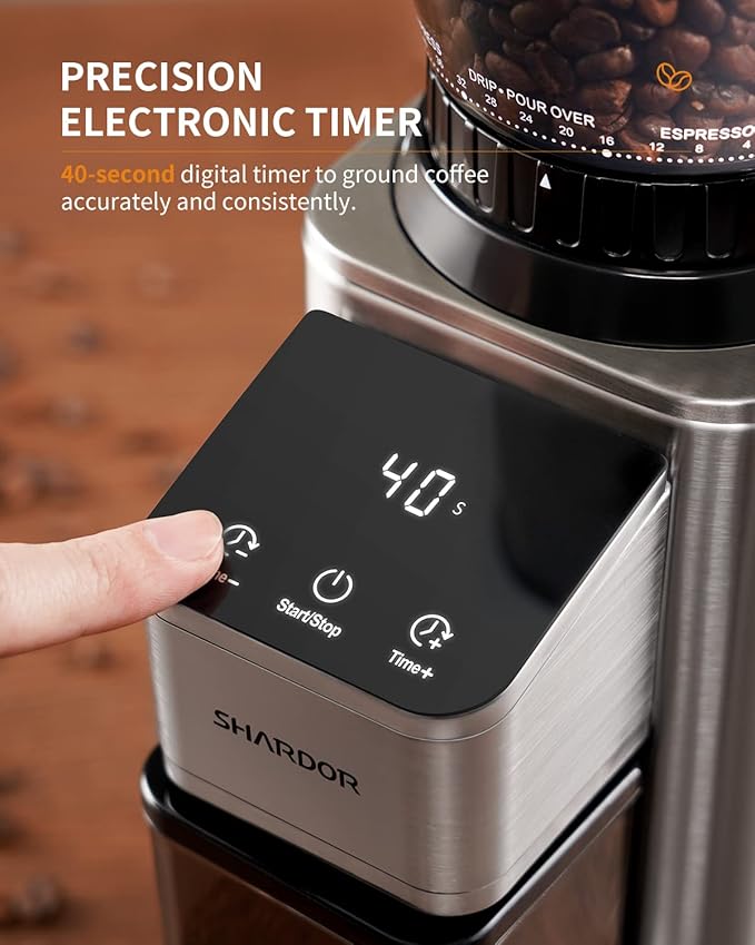 SHARDOR Professional Conical Burr Coffee Grinder 10-Cup Programmable Coffee Maker