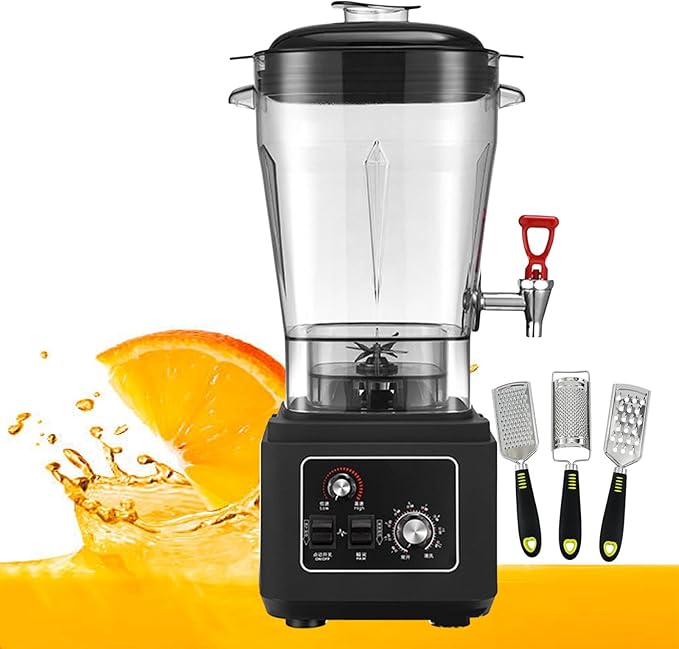 2900w Blender - Kitchen Smoothie Mixer Commercial Food Processors Juice Blender with Soundproof Sleeve Electric Beverage Machine for Fruit 11l/15l/19l with Spout 45000rpm Black11L