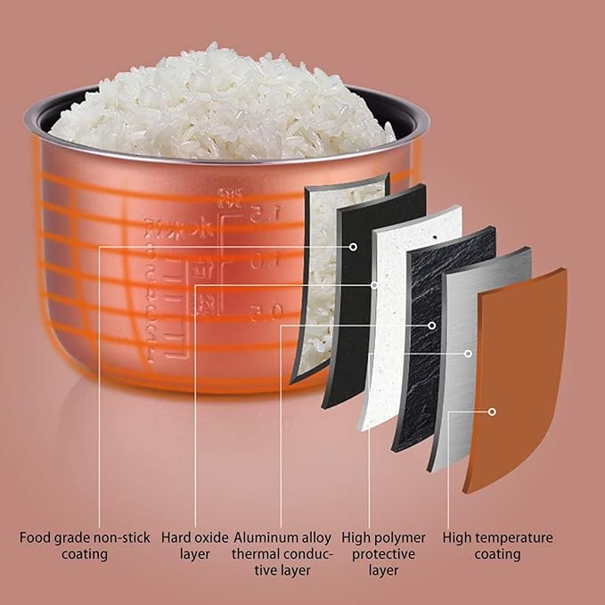 Mini Rice Cooker Household Multifunctional Intelligent Appointment Timing Rice Cooker Non-Stick Inner Pot for 1-4 People 2 Liters 500W