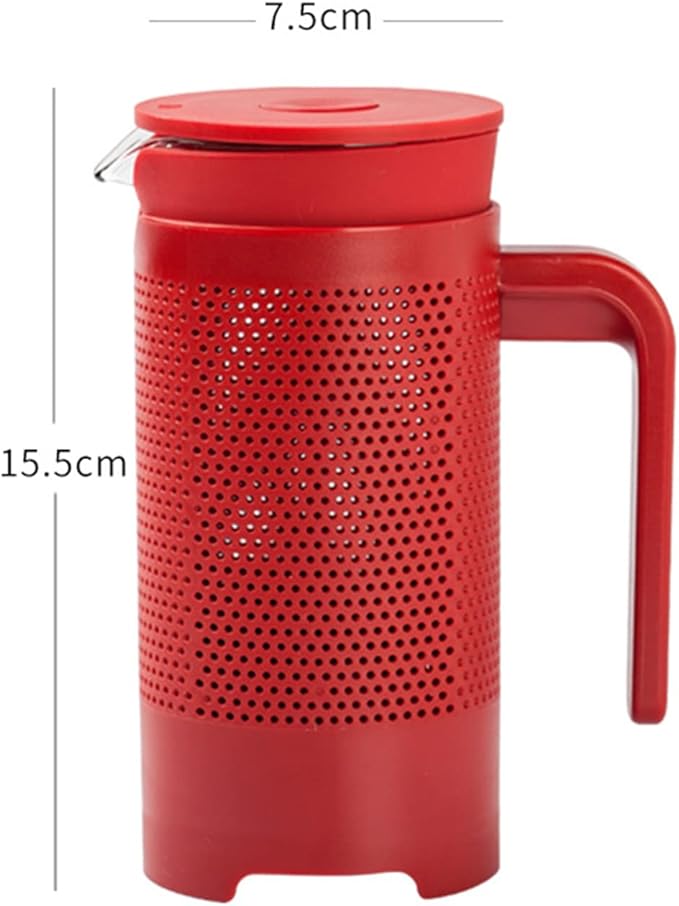 Coffee Maker Coffee Pot Espresso Mocha Machine 350ml French Press Large Capacity Glass Insulated Coffee Press Core Drink Tool for BaristaRed