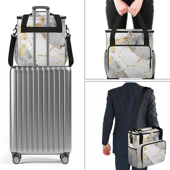 Pattern Classic Marble Coffee Maker Carrying Bag for Keurig K-Mini or K-Mini Plus Storage Portable Coffee Maker Travel Bag