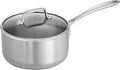 Tramontina Tri-Ply Clad Stainless Steel 3-Quart Sauce Pan with Glass Lid Induction-Ready Dishwasher-Safe NSF-Certified