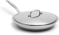 Heritage Steel 12 Inch Fry Pan with Lid | Made In USA | Titanium Series | 316Ti Skillet with Stay Cool Handle | Fully Clad Stainless Steel Pan with 5-Ply Construction | Induction Ready &amp Non Toxic