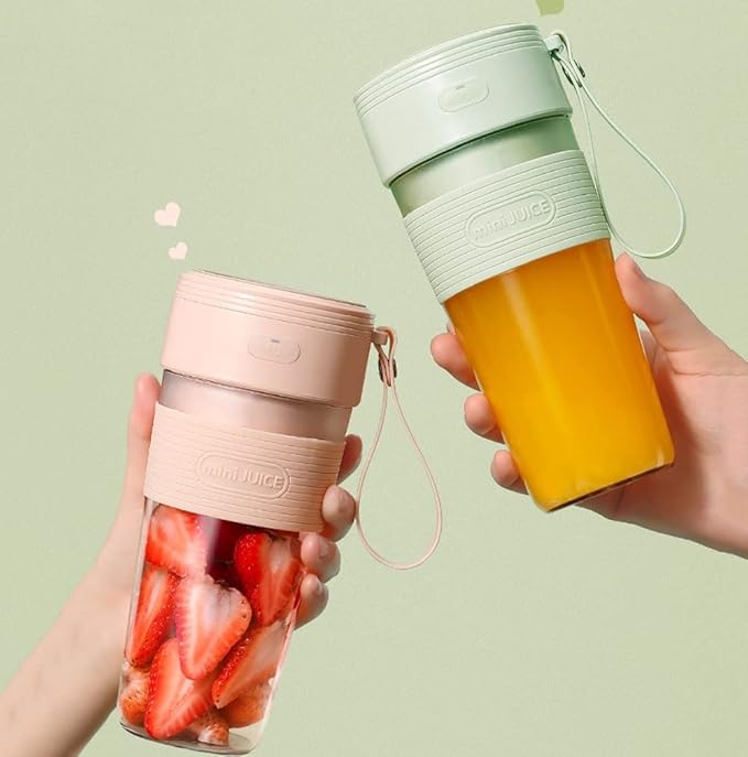 Portable Blenders Personal Size Blender Smoothies and Shakes Mini Blender USB Rechargeable Handheld Blender SportsTravel (Color : Green)