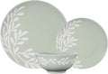 12-Piece Stoneware Dinnerware SetMicrowave &amp Dishwasher Safe Includes Dinner Plates Salad Plates Bowls and Mugs Service for 4