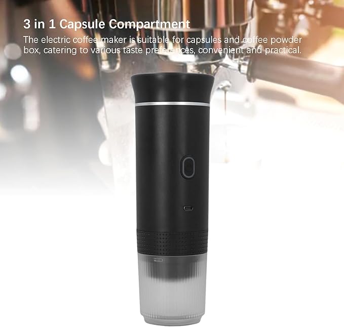 Tnfeeon Portable Electric Machine 15 Bar Pressure Self Heating Coffee Maker with Lithium Battery for Camping Travel Office Home Car