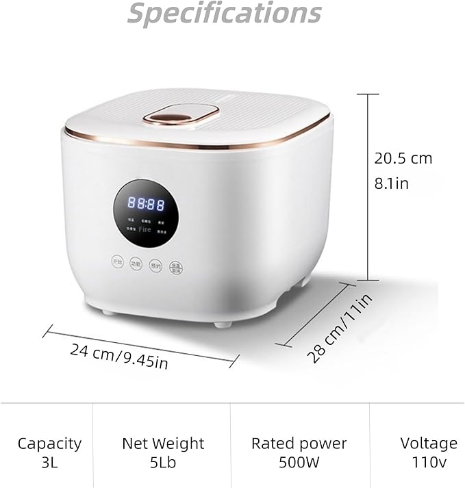Low Sugar Electric Rice Cooker 3L with Steamer Basket - Electric Pressure Cooker with Ceramic Inner Pot 5-in-1 Multi-Cooker for White/Brown Rice Porridge &amp Soup 24H Timer &amp 8H Keep Warm