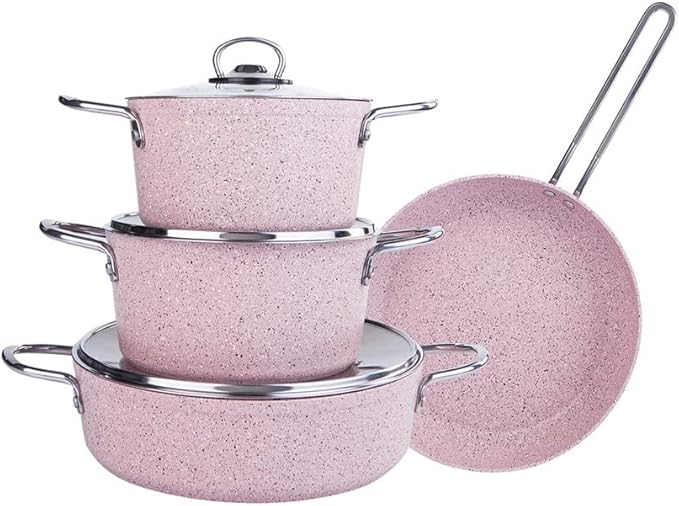 Cooking Pot Frying Pan7Pcs/Set Cookware Set Kitchenware Saucepan and Pan Set Non-St?ck Stainless Steel Kitchen