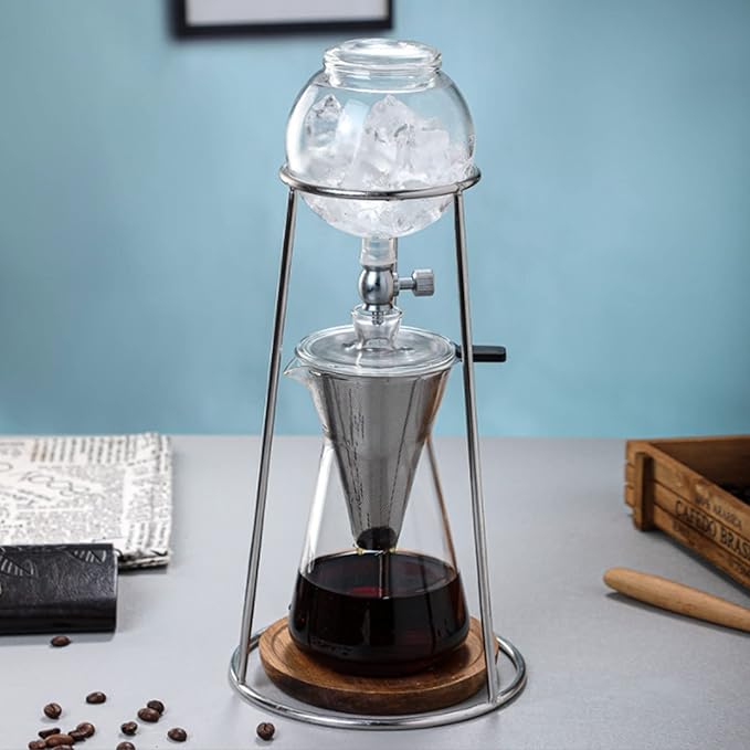 Drip Tower Coffee Maker Reusable Borosilicate Glass Iced Coffee Maker for Cafe Home Kitchen 600ml Coffee Maker Set Drip Tower Coffee Maker Iced Drip Coffee Maker Cold Brew Coffee Maker Coffee Dr