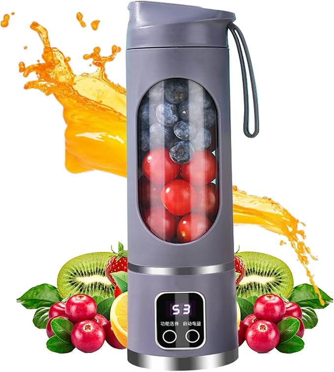 Portable Blender | 450ml Wireless Compact Maker with LED DisplayPortable Juicer Cup - for Home Gym Kitchen Beach School Camping Hiking Picnic Vacation Apartment Dorm