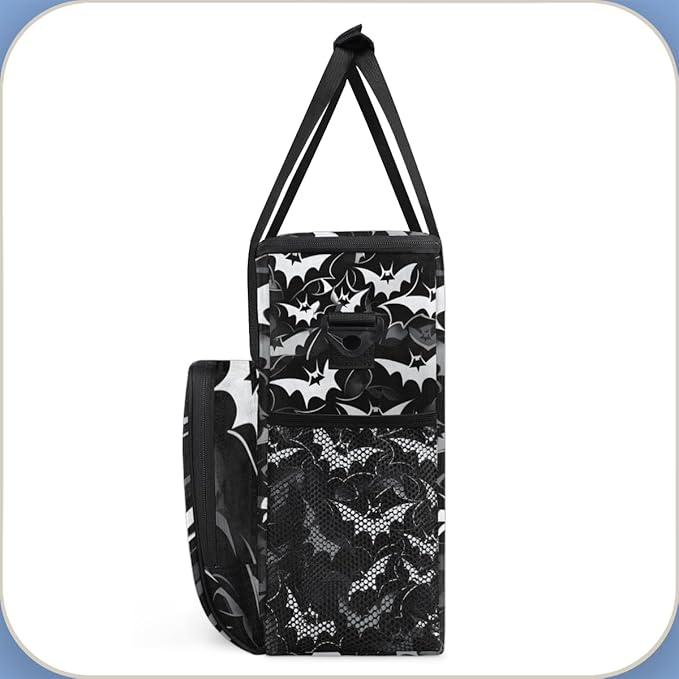 Halloween Bat Coffee Maker Carrying Bag Glowing Bat Travel Storage Bag Compatible with K-Mini or K-Mini Plus Single Serve Coffee Brewer Carrying Case with Multiple Pockets &amp Shoulder Strap