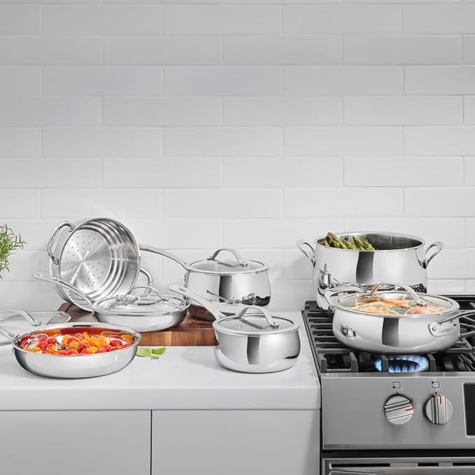 Cuisinart 12-Piece PureClad™ Triple-Ply Stainless Steel Cookware Set PCT-12