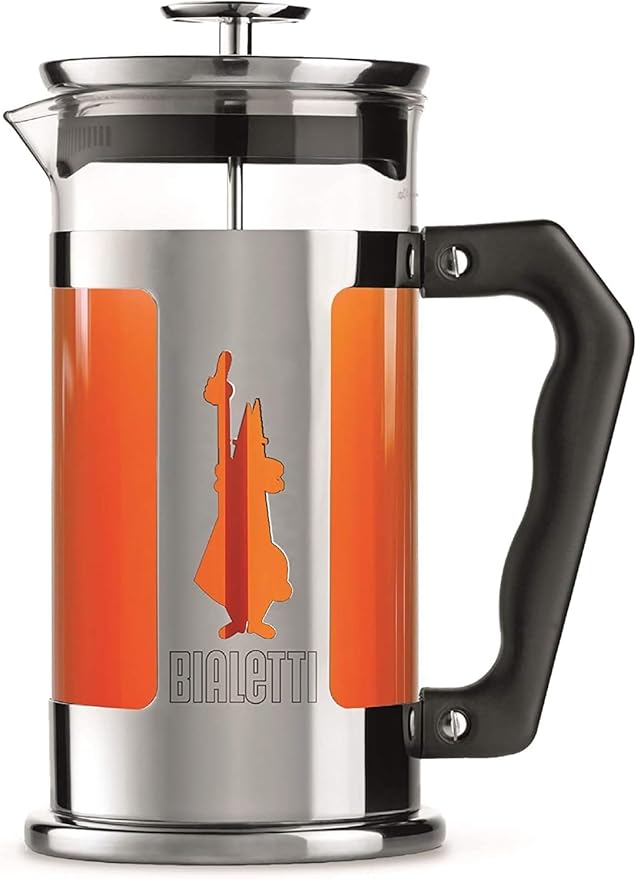 Bialetti Coffeepress French Press Coffee Maker 8 Cup Preziosa Stainless Steel (06852)
