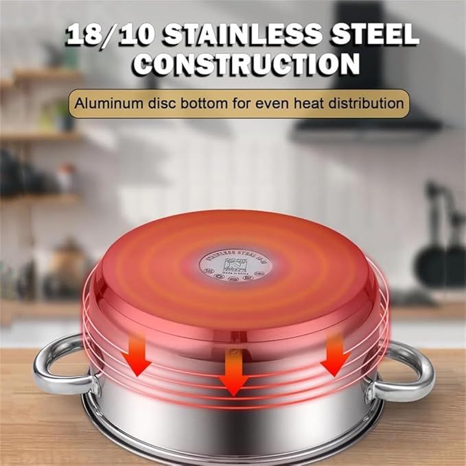 Kitchen Cookware Sets 12 Piece Basic Stainless Steel Pots and PansSilver HandleOne-Silver Handle-One