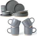 Famiware Milkyway Dinnerware Sets 16 Piece Dish Set Dark Gray