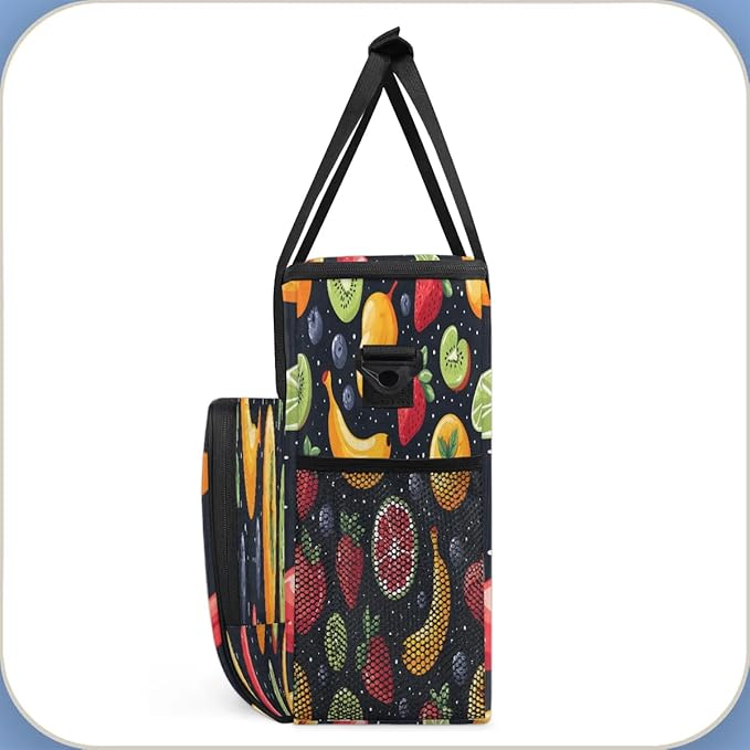 Strawberry Banana Blueberry Coffee Maker Carrying Bag Compatible with K-Mini or K-Mini Plus Portable Single Cup Coffee Maker Case with Pockets for K Cup Pods