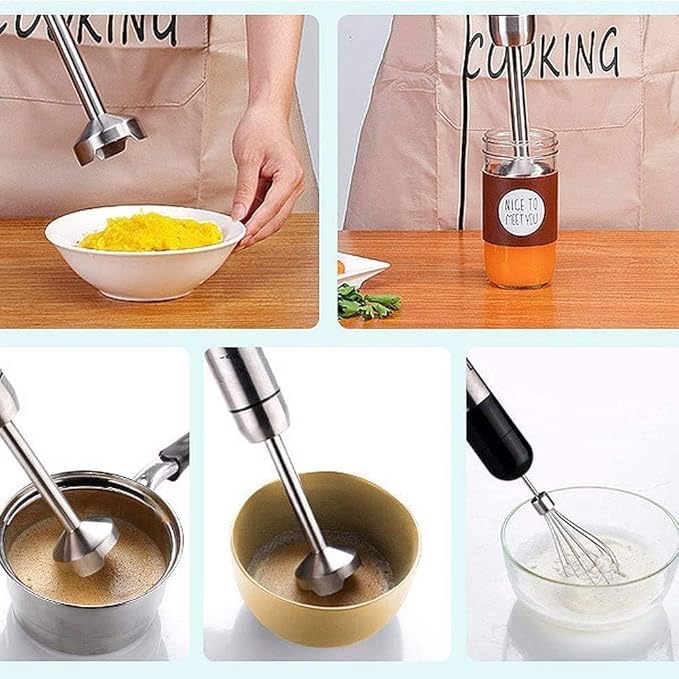 Immersion Hand Blender 2-Speed Stick Blender with Food Grinder BPA-Free ContainerMilk FrotherEgg WhiskPuree Infant Food Smoothies Sauces and Soups