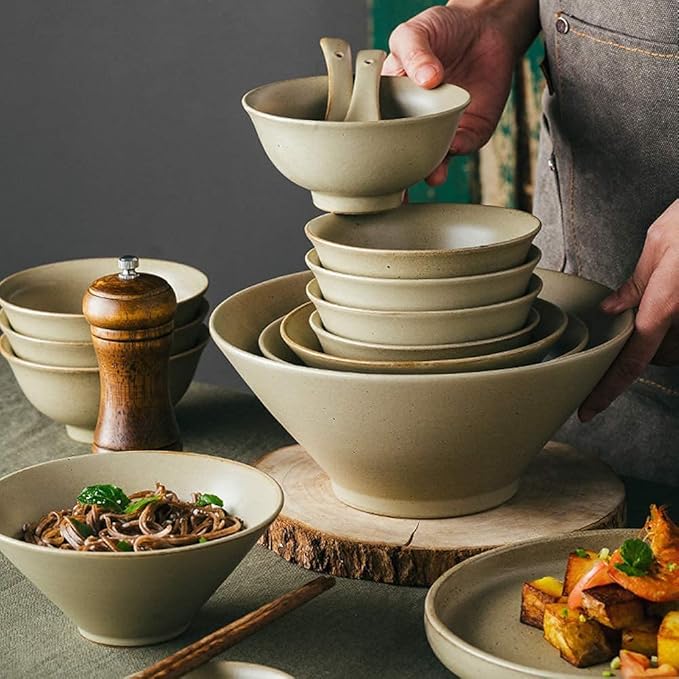 Dinnerware Sets - Luxury Gift Dishes Service Set 57 Pcs Porcelain Dinnerware Set for 10-12 Round Stoneware Dish Set Contemporary Fine Dishware Sets with Bowl Soup Plate
